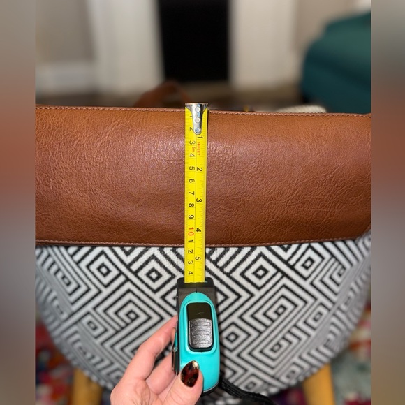 Fossil Lane Satchel Handbag - Brown, Black & White - Picture 11 of 11